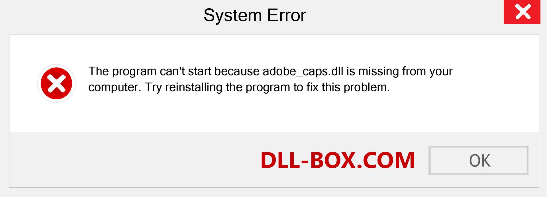  adobe_caps.dll file is missing?. Download for Windows 7, 8, 10 - Fix  adobe_caps dll Missing Error on Windows, photos, images